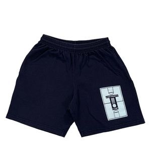 VTG Cotton Deluxe Anvil Navy Blue University Basketball Camp Sweat Shorts Size S